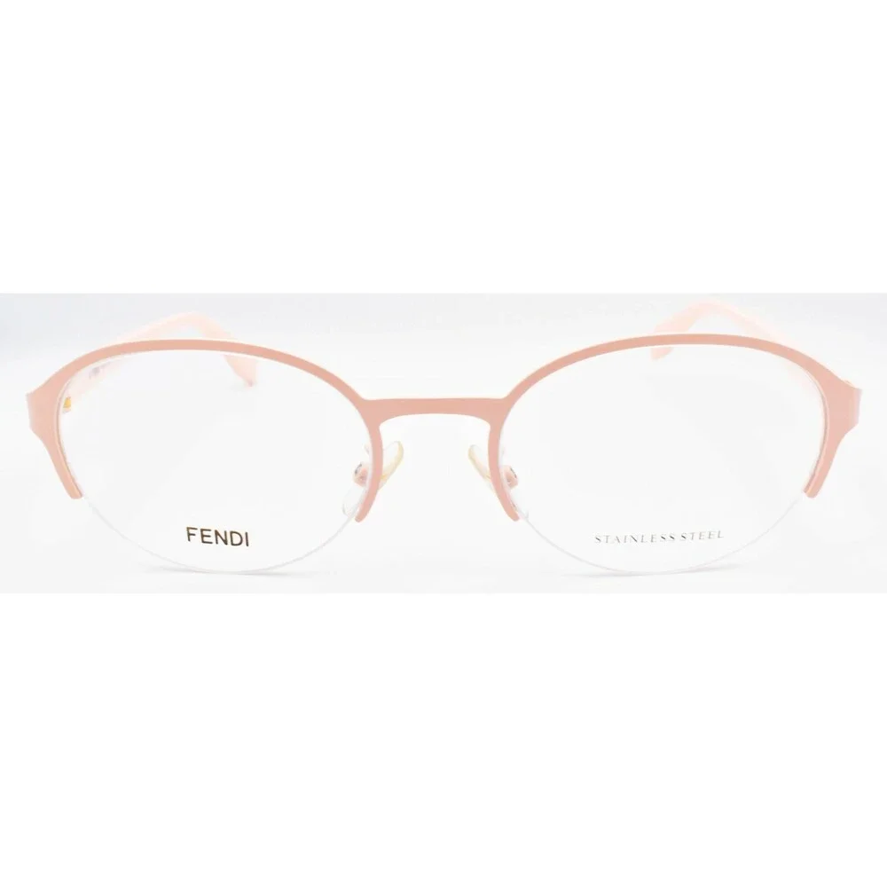 Fendi FF 0338/F 8KJ Women's Eyeglasses Frames Half-rim 52-19-140 Matte Pink